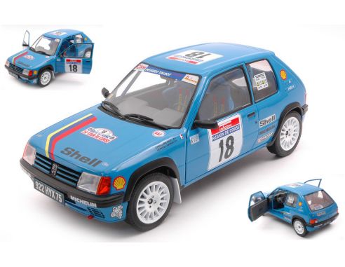 SOLIDO SL1801706 PEUGEOT 205 RALLYE N.18 TOUR DE CORSE 1990 H.VERICEL-G.CHOLLIER 1:18 Modellino