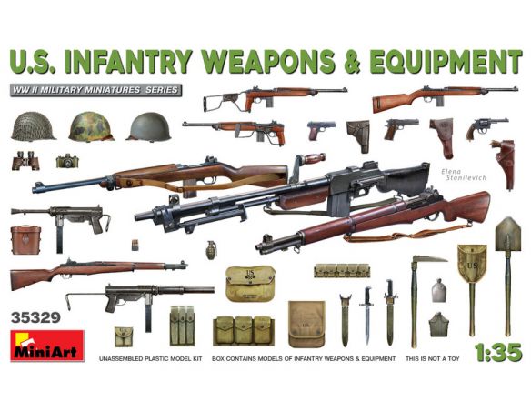 MINIART MIN35329 U.S.INFANTRY WEAPONS & EQUIPMENT KIT 1:35 Modellino