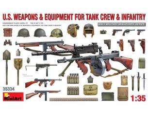 MINIART MIN35334 U.S. WEAPONS & EQUIPMENT FOR TANK CREW & INFANTRY KIT 1:35 Modellino