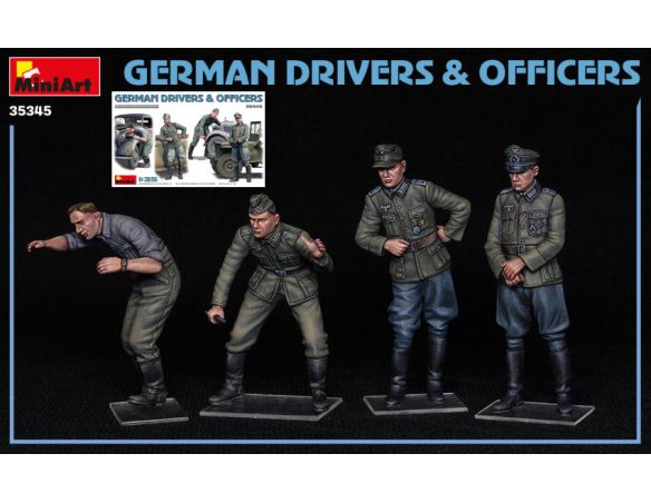 MINIART MIN35345 GERMAN DRIVERS & OFFICERS KIT 1:35 Modellino