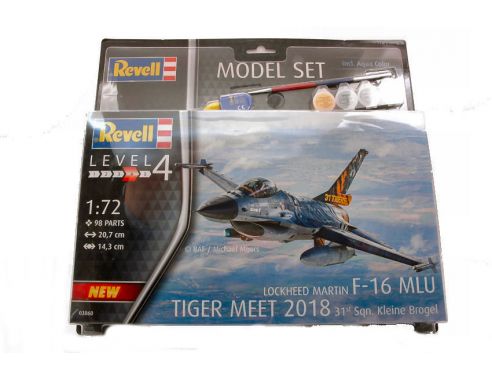 REVELL RV63860 MODEL SET F-16 MLU 31 SQN. KLEINE BROGEL KIT 1:72 Modellino