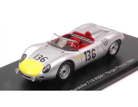 SPARK MODEL S4149 PORSCHE 718 RS61 N.136 TARGA FLORIO 1961 S.MOSS-G.HILL 1:43 Modellino