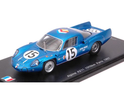 SPARK MODEL SF113 ALPINE A211 N.15 7th 1000 KM DE PARIS 1967 M.BIANCHI-H.GRANDSIRE 1:43 Modellino