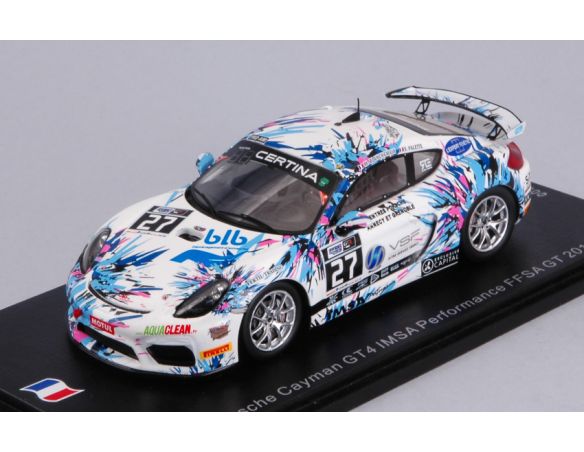 SPARK MODEL SF147 PORSCHE CAYMAN GT4 N.27 FFSA GT 2018 M.BLANCHEMAIN-S.PALETTE 1:43 Modellino