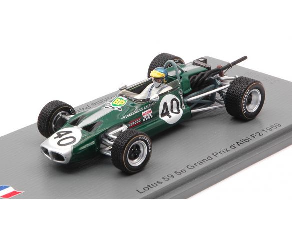 SPARK MODEL SF187 LOTUS 59 RONNIE PETERSON 1969 N.40 5e GRAND PRIX D'ALBI F2 1:43 Modellino