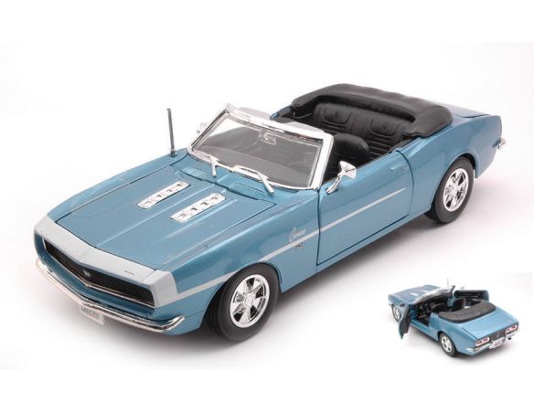 MAISTO MI31257BL CHEVROLET CAMARO SS 396 CONVERTIBLE 1968 LIGHT BLUE MET.1:24 Modellino