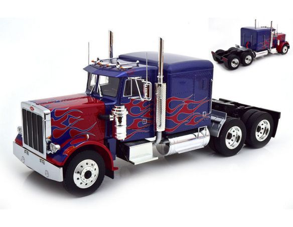 KK SCALE RK180083 ROAD KING PETERBILT 359 1967 BLUE METALLIC/RED 1:18 Modellino