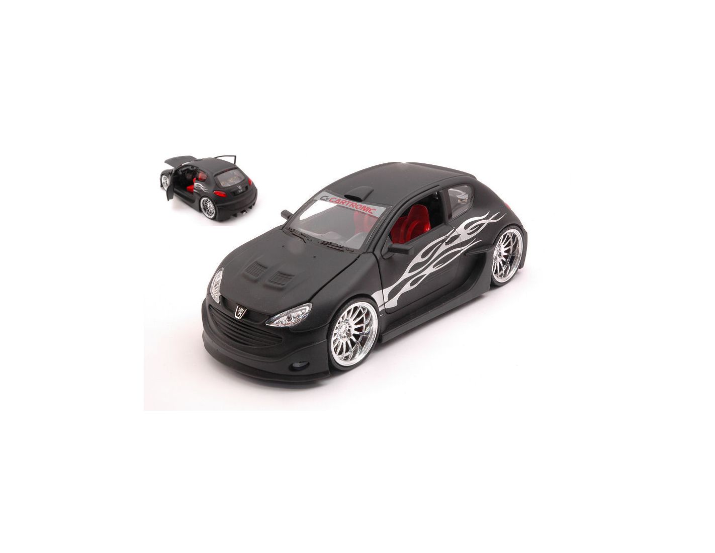 Peugeot 206 Tuning Matte Black 1/24