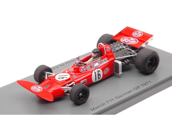SPARK MODEL S7261 MARCH 711 ANDREA DE ADAMICH 1971 N.16 GERMAN GP 1:43 Modellino