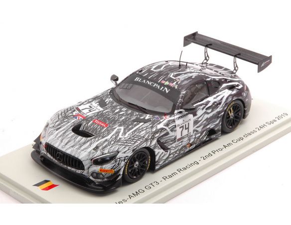 SPARK MODEL SB268 MERCEDES GT3 N.74 2nd PRO-AM CLASS 24 H SPA 2019 VOS-BURKE-FRANKEN.1:43 Modellino