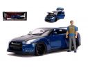 JADA TOYS JADA31142 NISSAN GT-R FAST & FURIOUS 7 W/LIGHTS & BRIAN FIGURE 1:18 Modellino