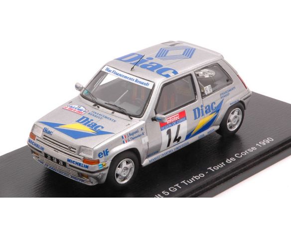 SPARK MODEL S5556 RENAULT 5 GT TURBO N.14 T.DE CORSE 1990 J.RAGNOTTI-G.THIMONIER 1:43 Modellino