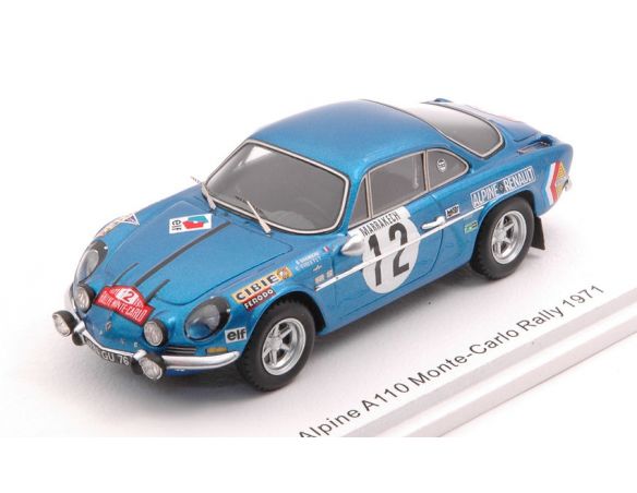 SPARK MODEL S6106 ALPINE A110 N.12 8th MONTE CARLO 1971 B.DARNICHE-C.ROBERTET 1:43 Modellino