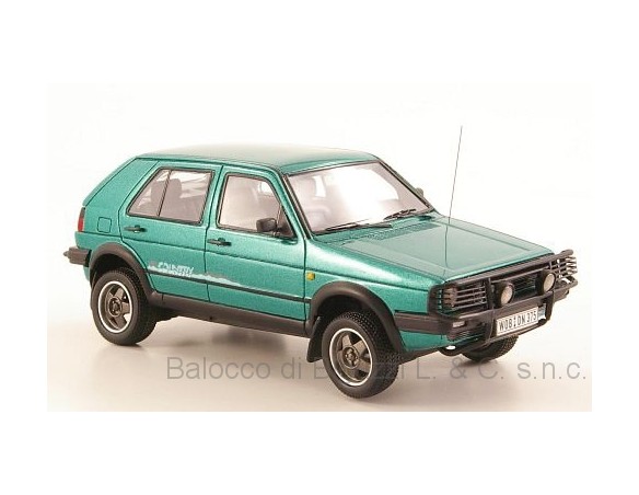NEO SCALE MODELS NEO49595 VW GOLF II COUNTRY 1990 MET.GREEN 1:43 Modellino