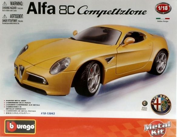 Bburago BU15042 ALFA ROMEO 8 C 2007 KIT 1:18 Kit Auto