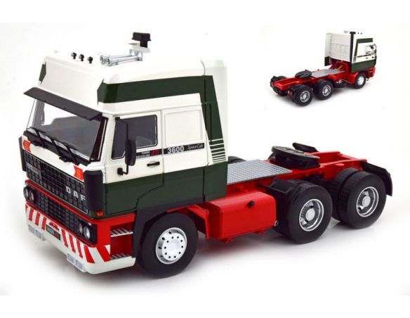 KK SCALE RK180092 DAF 3600 SPACECAB 1986 DARK GREEN/WHITE/RED 1:18 Modellino