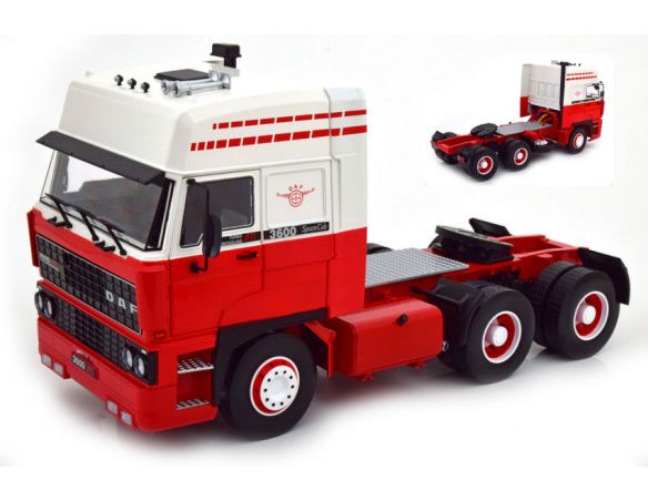KK SCALE RK180093 DAF 3600 SPACECAB 1986 WHITE/RED 1:18 Modellino