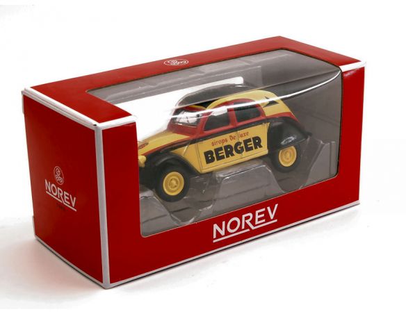 NOREV NV310602 CITROEN 2CV AZLP CYCLISTE - YELLOW RED BLACK 1:64 Modellino