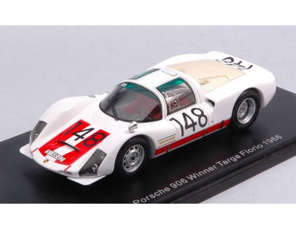 SPARK MODEL S43TF66 PORSCHE 906 N.148 WINNER TARGA FLORIO 1966 W.MAIRESSE-H.MULLER 1:43 Modellino