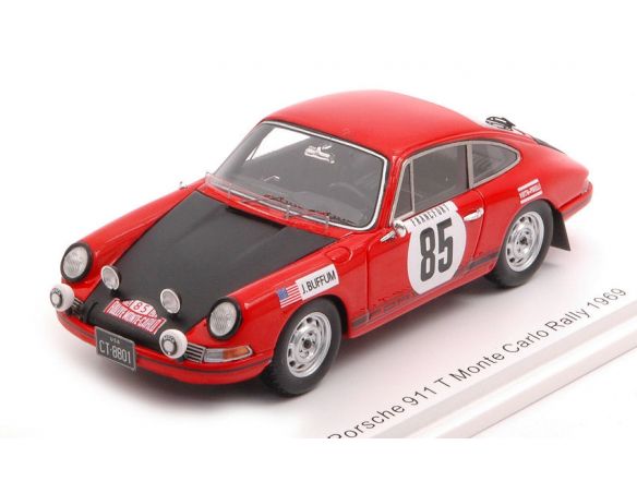 SPARK MODEL S6608 PORSCHE 911 T N.85 MONTE CARLO 1969 BUFFUM JOHN-BEHR STEPHEN 1:43 Modellino