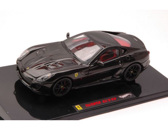 HOT WHEELS HWT6932 FERRARI 599 GTO BLACK 1:43 Modellino