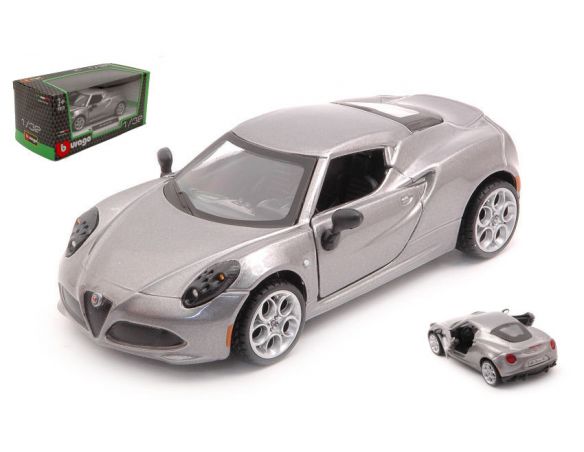 BBURAGO BU43100S ALFA ROMEO 4C SILVERGUN 1:32 Modellino