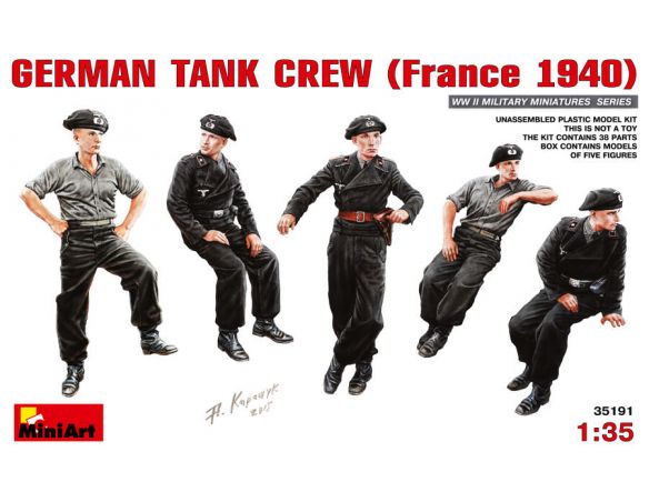 MINIART MIN35191 GERMAN TANK CREW (FRANCE 1940) KIT 1:35 Modellino