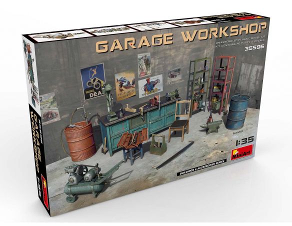 MINIART MIN35596 GARAGE WORKSHOP KIT 1:35 Modellino