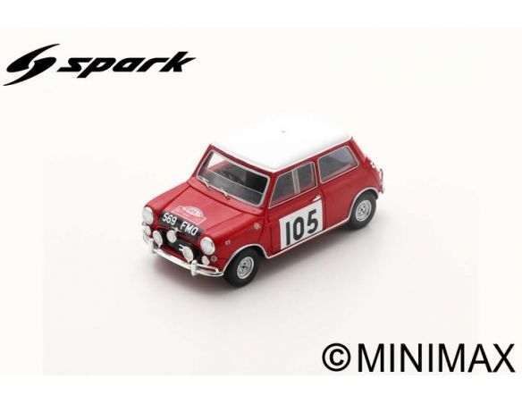 SPARK MODEL S1192 MORRIS COOPER S N.105 MONTE CARLO RALLY 1964 R.AALTONEN-T.AMBROSE 1:43 Modellino