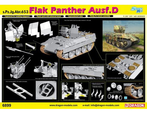 DRAGON D6899 FLAK PANTHER AUSF.D s.Pz.Jg.Abt KIT 1:35 Modellino