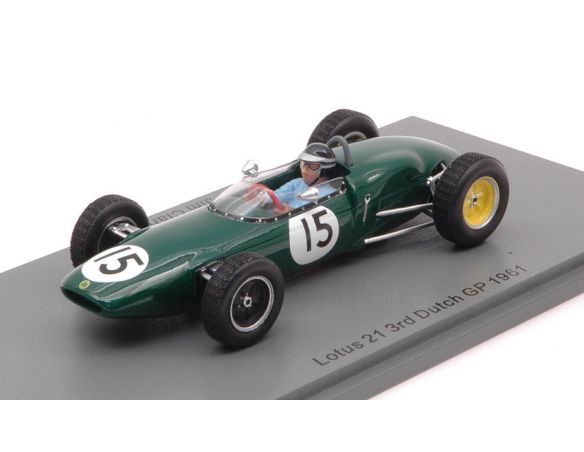 SPARK MODEL S7118 LOTUS 21 JIM CLARK 1961 N.15 3rd DUTCH GP 1:43 Modellino