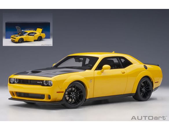 AUTOART AA71737 DODGE CHALLENGER SRT 2018 YELLOW/BLACK 1:18 Modellino