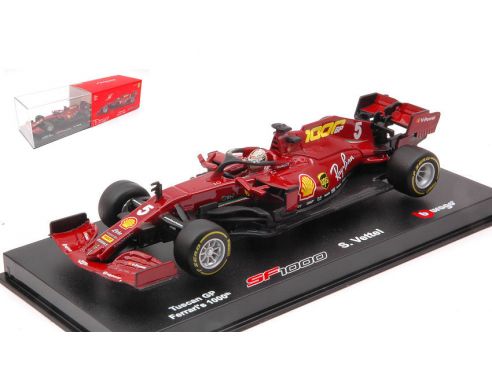 BBURAGO BU36819VM FERRARI F1 SF1000 N.5 1000th TUSCANY GP 2020 S.VETTEL SIGNATURE 1:43 Modellino