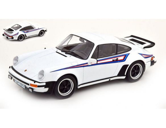 KK SCALE KKDC180572 PORSCHE 911 (930) TURBO 3.0 1976 WHITE/MARTINI 1:18 Modellino