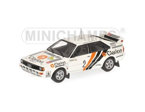 Minichamps PM430841902 AUDI QUATTRO N.2 SWEDISH RALLY 1984 EKLUND 1:43 Modellino