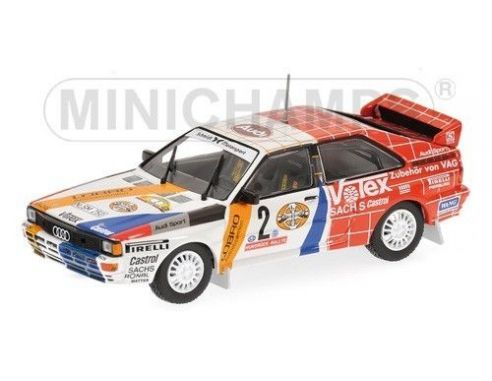Minichamps PM430841991 AUDI QUATTRO N.2 WINNER HUNSRUCK RALLY 1984 DEMUTH/LUX 1:43 Modellino