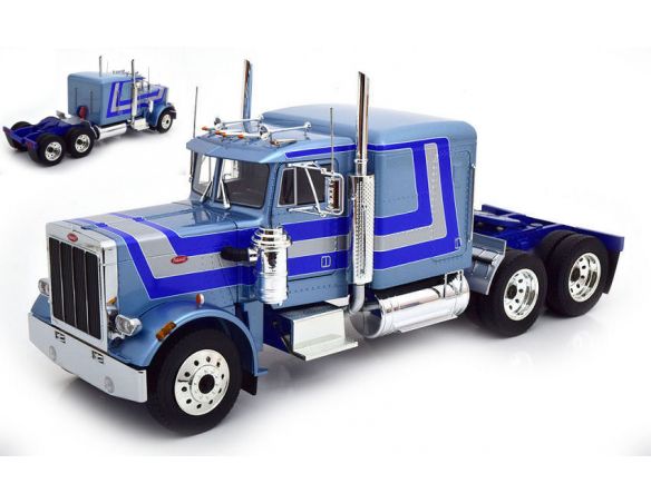 KK SCALE RK180084 ROAD KING PETERBILT 359 1967 LIGHTBLUE MET.BLUE/ SILVER 1:18 Modellino