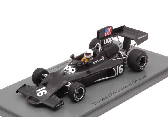 SPARK MODEL S3843 SHADOW DN3 BERTIL ROOS 1974 N.16 SWEDISH GP 1:43 Modellino