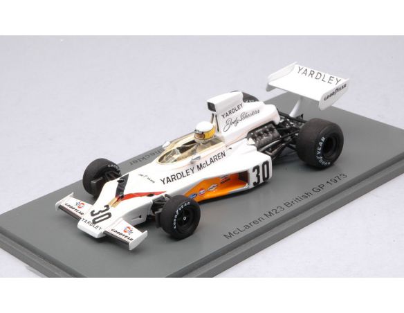 SPARK MODEL S5736 MC LAREN M23 JODY SCHECKTER 1973 N.30 BRITISH GP 1:43 Modellino