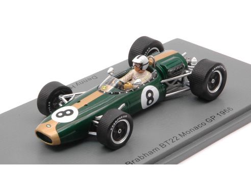 SPARK MODEL S7091 BRABHAM BT22 DENNY HULME 1966 N.8 MONACO GP 1:43 Modellino