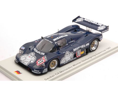 SPARK MODEL SG429 SAUBER C9 N.61 WINNER NURBURGRING SUPERCUP 1987 JEAN-LOUIS SCHLESSER Modellino