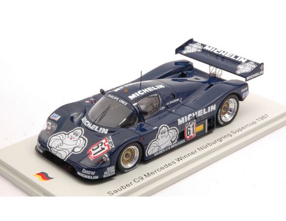 SPARK MODEL SG429 SAUBER C9 N.61 WINNER NURBURGRING SUPERCUP 1987 JEAN-LOUIS SCHLESSER Modellino