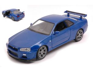 WELLY WE24108WMBL NISSAN SKYLINE GT-R (R34) BLUE 1:24 Modellino