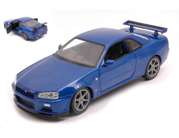 WELLY WE24108WMBL NISSAN SKYLINE GT-R (R34) BLUE 1:24 Modellino