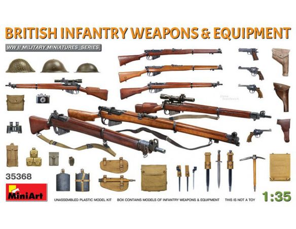 MINIART MIN35368 BRITISH INFANTRY WEAPONS & EQUIPMENT KIT 1:35 Modellino