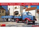 MINIART MIN38023 GERMAN TRUCK L1500S W/CARGO TRAILER KIT 1:35 Modellino