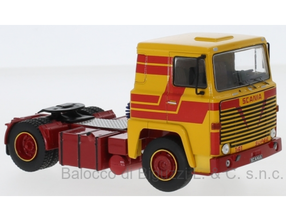 IXO MODEL TR075 SCANIA LBT 141 1976 YELLOW-RED 1:43 Modellino
