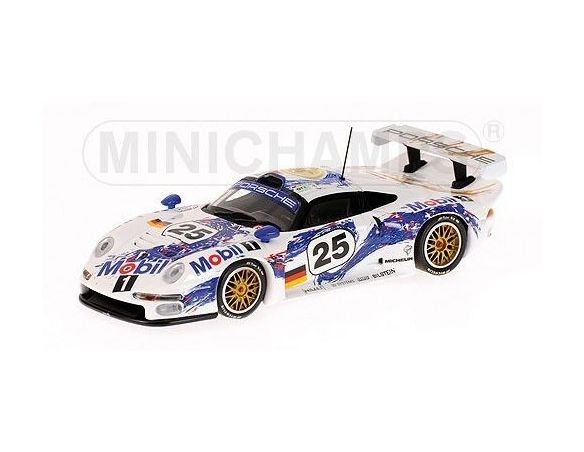 MINICHAMPS 430966625 PORSCHE 911 GT1 MOBIL BOUTSEN STUCK WOLLEK 24H LE MANS 1996 Modellino