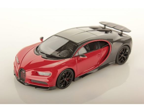 LOOKSMART LS490A BUGATTI CHIRON SPORT GREY CARBON/ITALIAN RED 1:43 Modellino