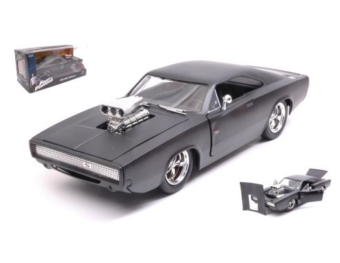 JADA TOYS JADA97174 DOM S DODGE CHARGER R/T FAST & FURIOUS 7 MATT BLACK 1:24 Modellino